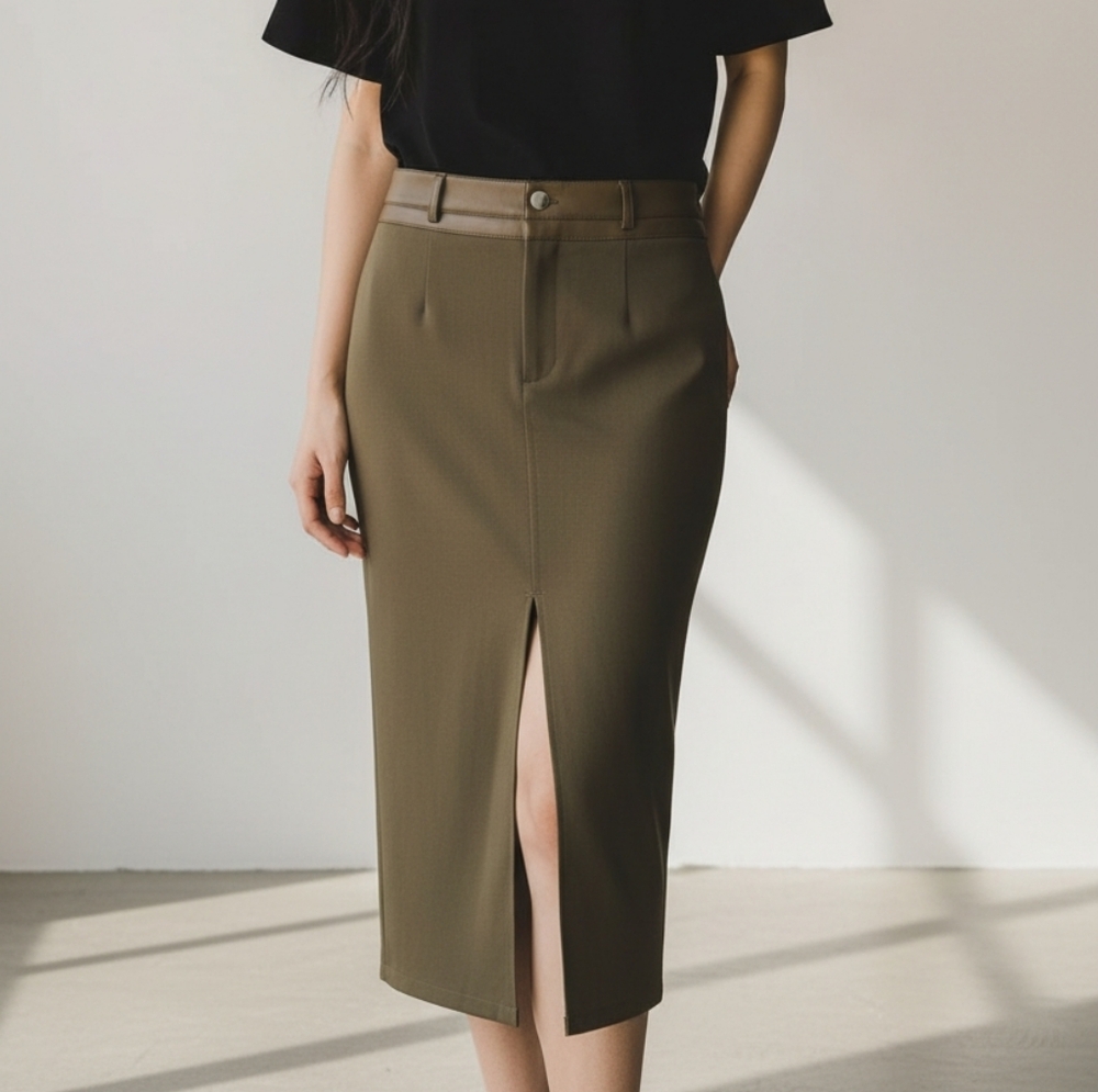 Missguided Olive Maxi Skirt